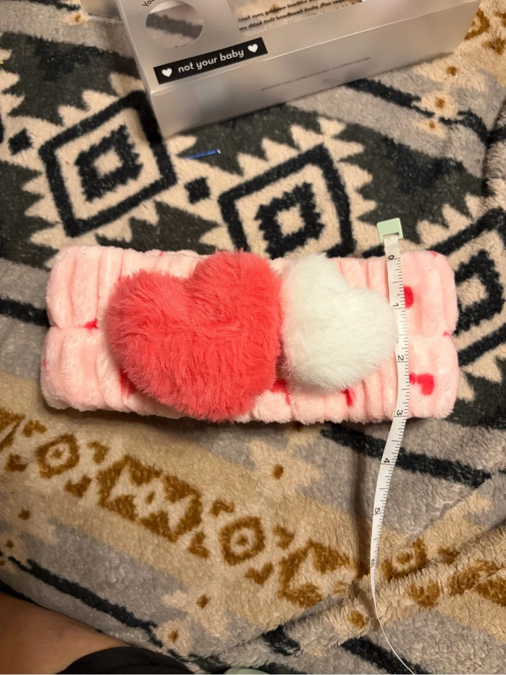 The Crème Shop NIP 3D Teddy Heart Headband - Coral Pink & White